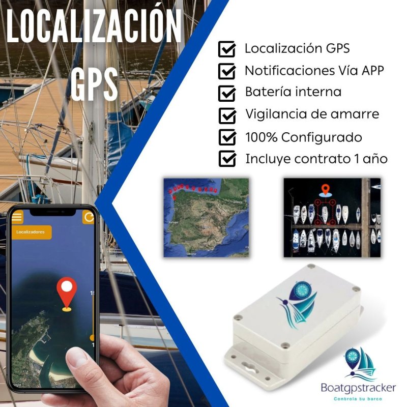 Localizador GPS para barcos por telefonía con batería